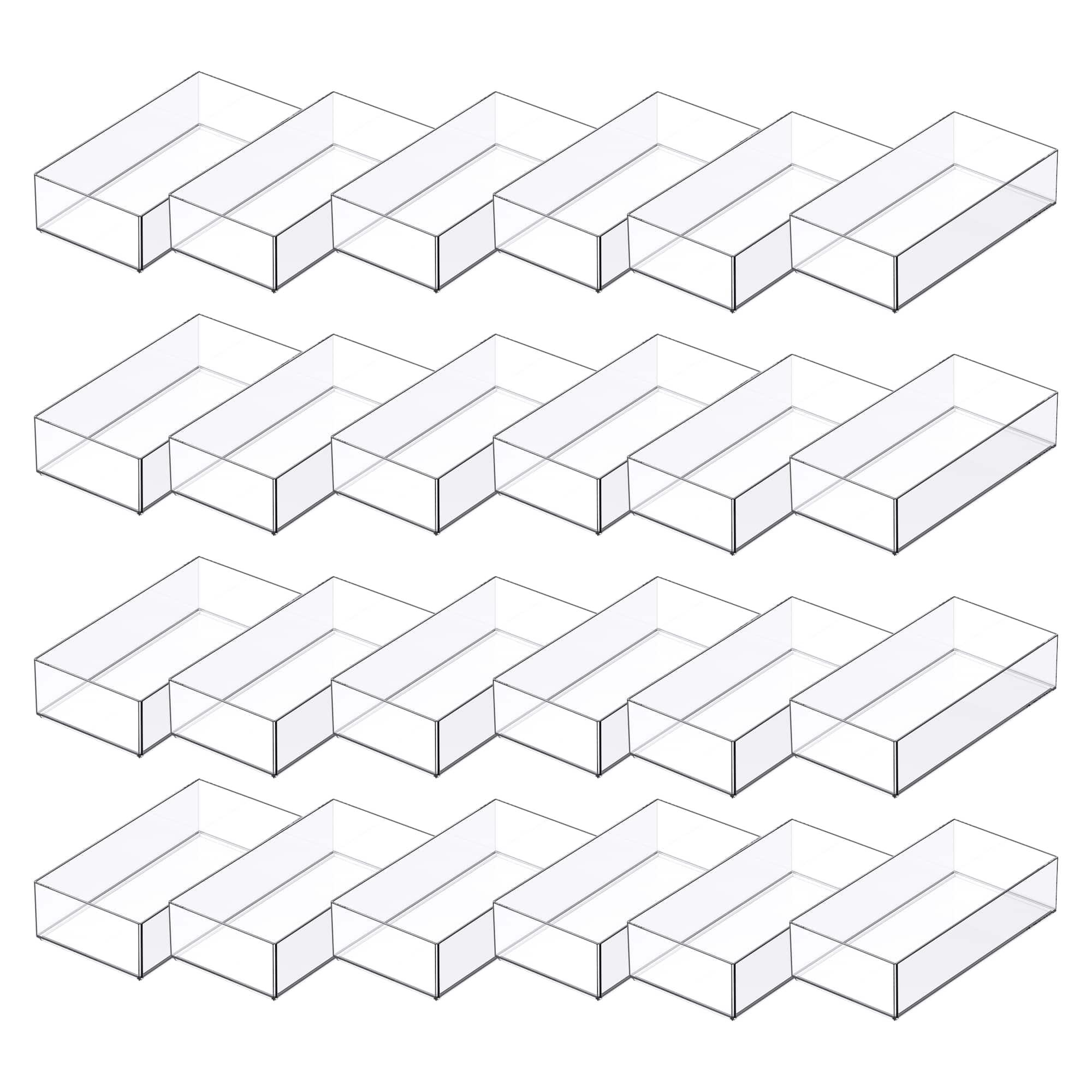 24 Pack: 8" x 4" Clear Stacking Storage Tray by Simply Tidy™